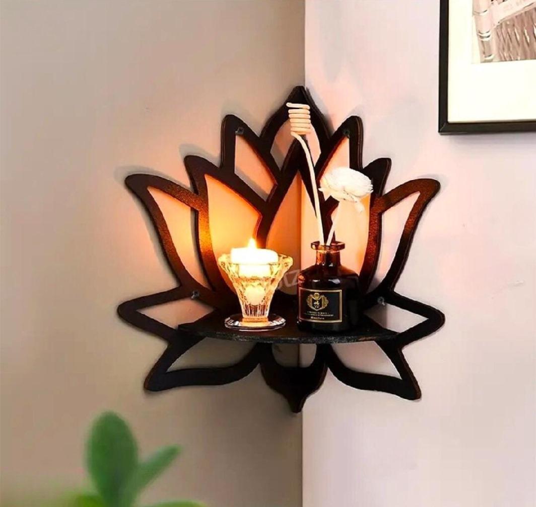 3 Pcs Lotus Shaped Wall Shelf