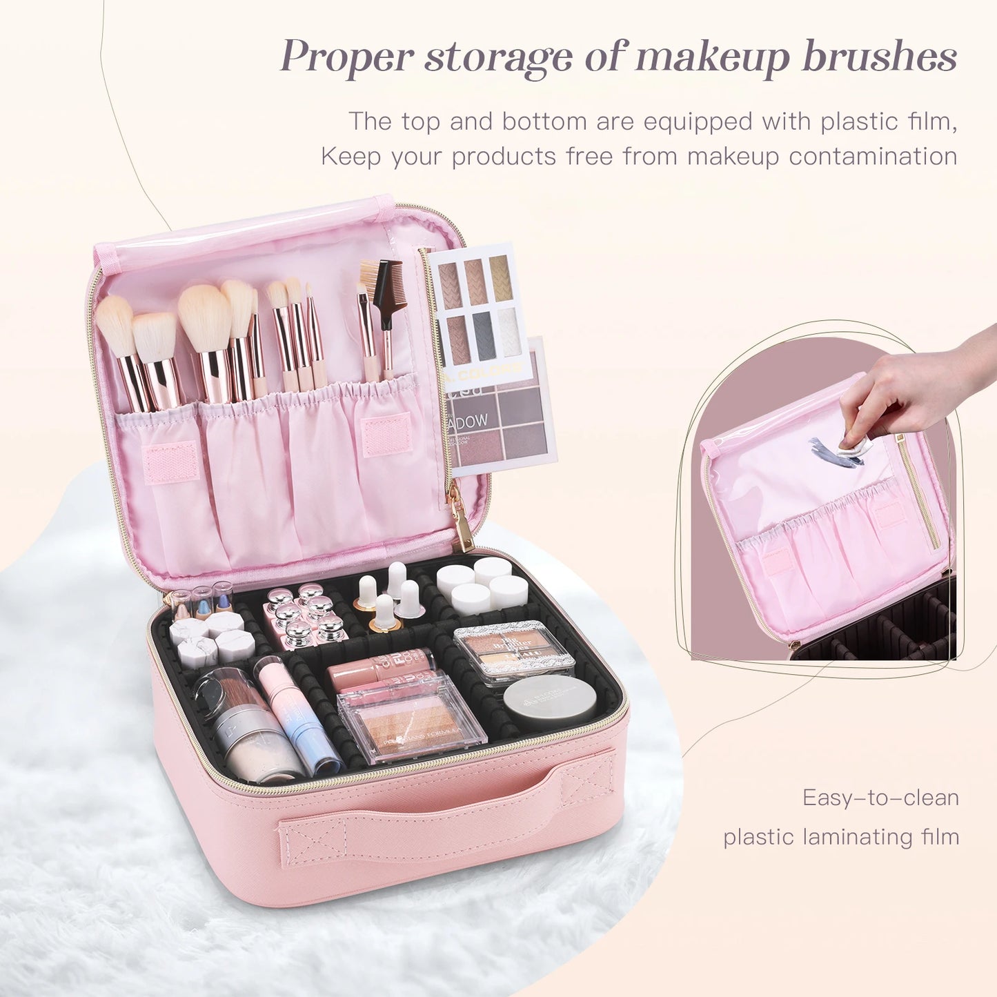 Makeup Bag Professional Cosmetic Brush Case Portable Travel Make Up Bags Waterproof  Manicure Storage Organizer With Delivers