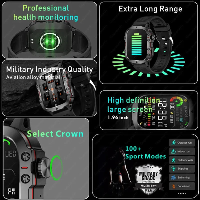 Smart Watch Sports Outdoor Bluetooth Call Triple Anti Heart Rate Blood Oxygen Encoder 2025 Android Waterproof SmartWatch