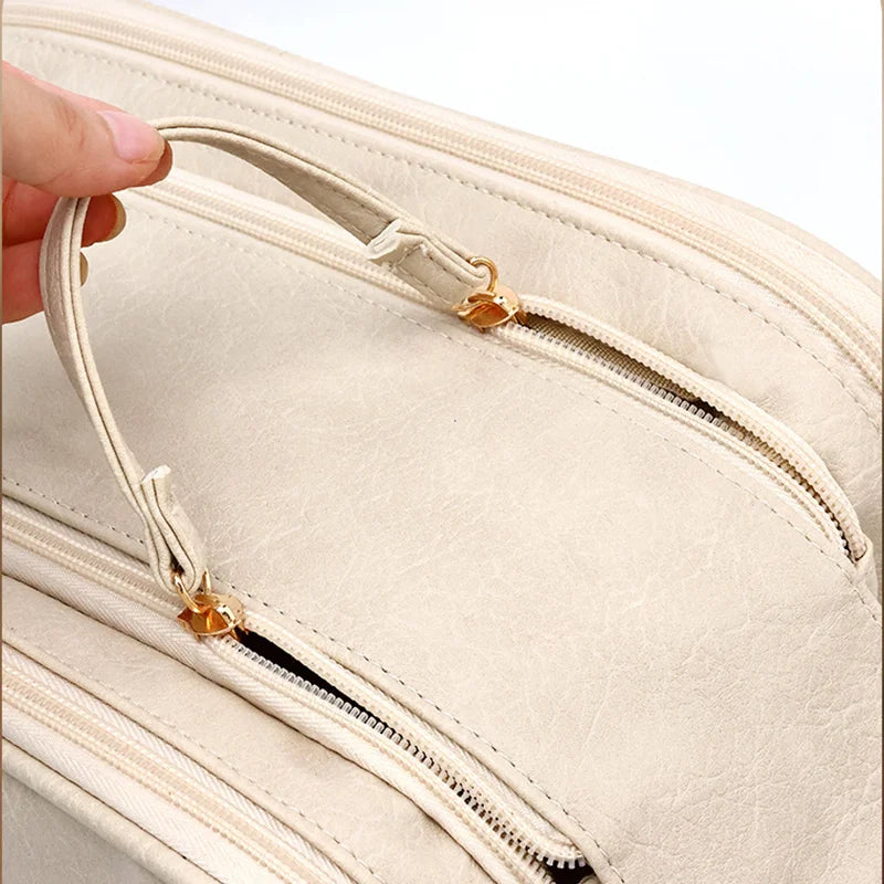 High appearance double zipper make-up bag large-capacity portable travel senior impression make-up brush wash-and-wash bag