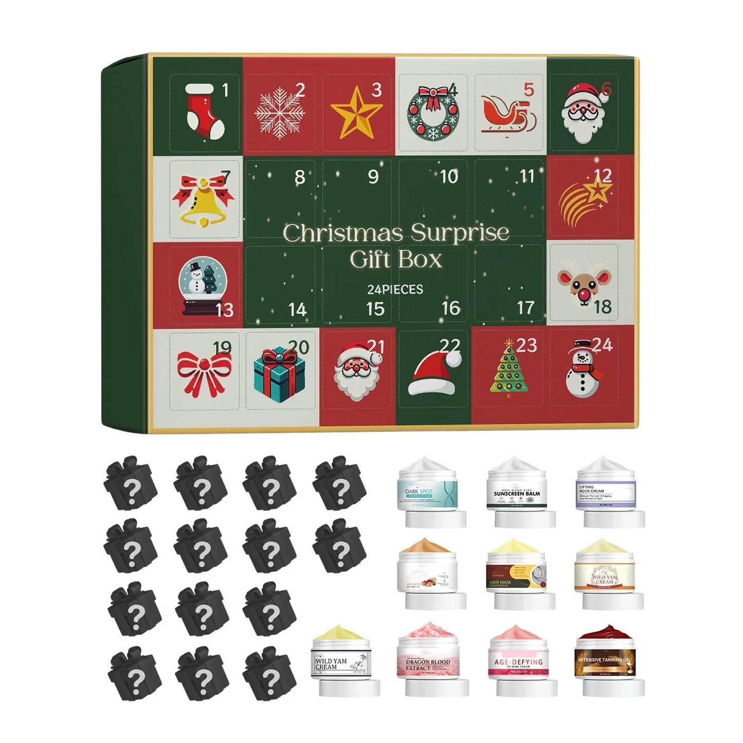 Girls Makeup Advent Calendar Surprise Blind Box 24pcs Skin Care Products Gift Box Christmas Countdown Calendar Beauty Care Set